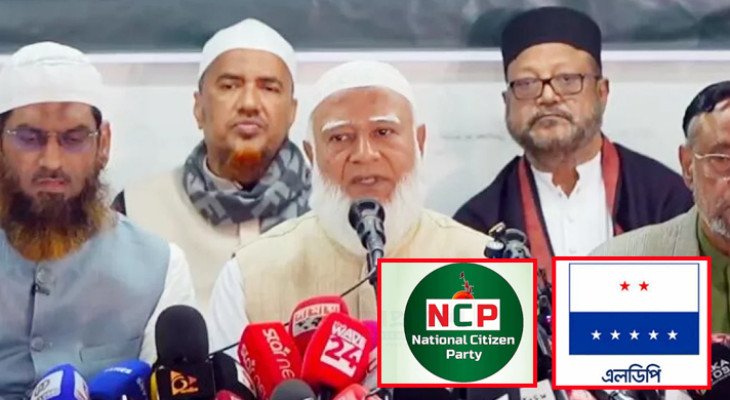 জামায়াতের নেতৃত্বাধীন জোটে যোগ দিলো এলডিপি ও এনসিপি